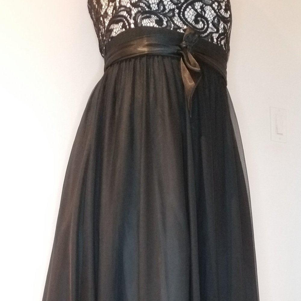 White & Black Prom Gown